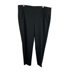 Chicos Fabulously Slimming Pants Women 3 XL 16 Black Diamond Print Pull On Ankle